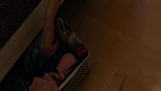 Brunette celebrity with small tits gives a steamy outdoor BJ in the bedroom