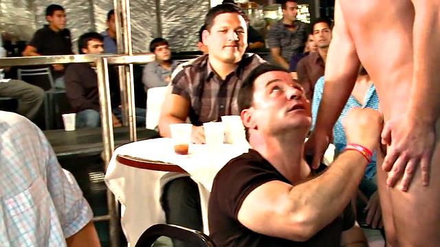 Real public cocksucking at party