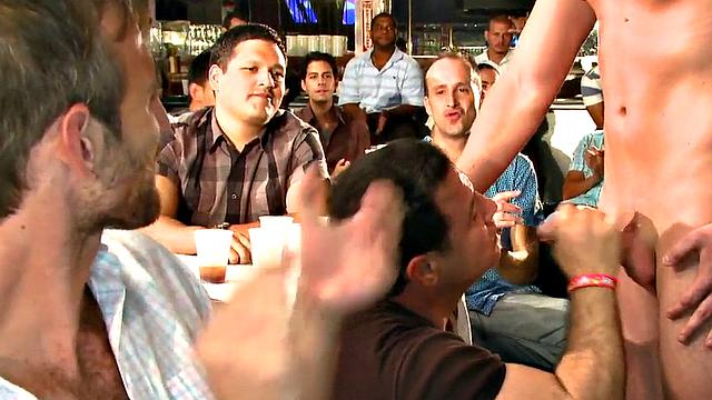 Real public cocksucking at party