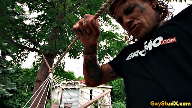 Horny cute twink deepthroating friend's dick