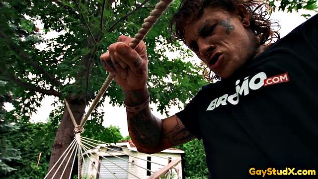 Horny cute twink deepthroating friend's dick