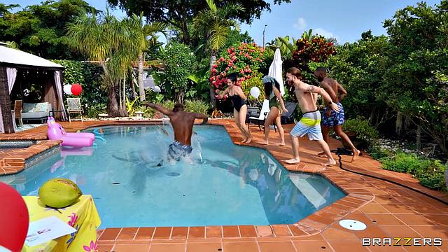 GILF Crashes Pool Party