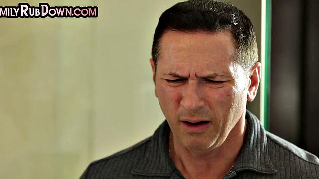 Big-titted oiled stepdaughter by stepdad's cock