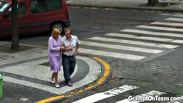 Teen cock whore in trio with old man and his wife