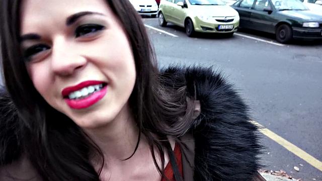 Brunette Spanish Student's Big Boobs in Kitchen: A Close-Up Look at Her Big Cock and Tattooed Pussy