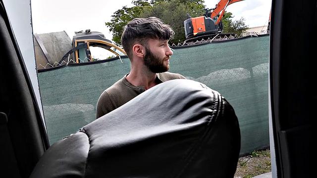 Picked up straight stud fucks gay ass in van for money