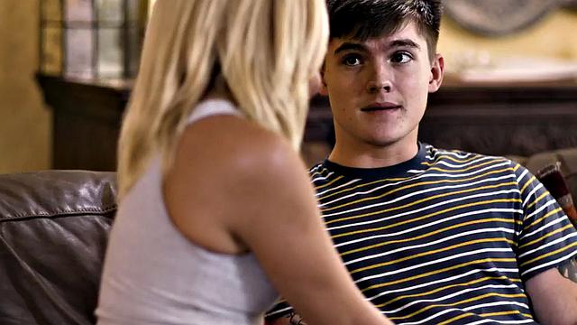 Smalltitted MILF fucked in doggystyle by big white cock