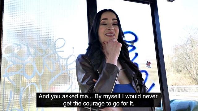 Real busty MILF in stockings gets POV fucked for cash