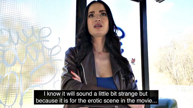 Real busty MILF in stockings gets POV fucked for cash