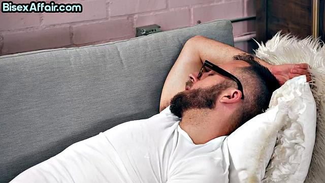 Hairy lingerie redhead nailed in 3way