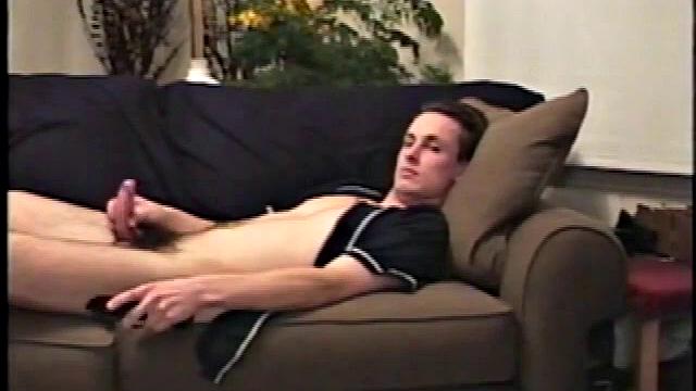 Mark is a lean dude from down under with an original technique for getting himself off. He likes to lick two of his fingers and then work them over the most sensitive parts of his cockhead.