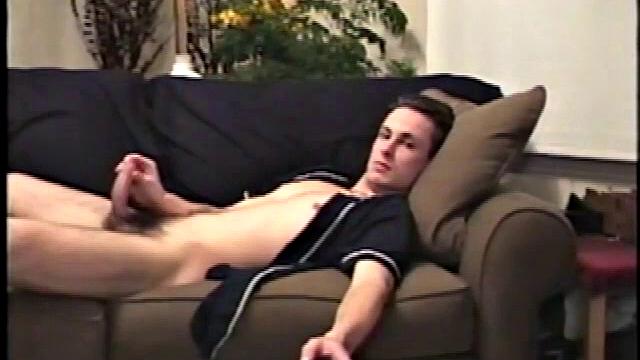 Mark is a lean dude from down under with an original technique for getting himself off. He likes to lick two of his fingers and then work them over the most sensitive parts of his cockhead.