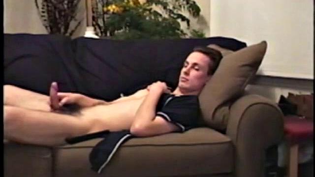 Mark is a lean dude from down under with an original technique for getting himself off. He likes to lick two of his fingers and then work them over the most sensitive parts of his cockhead.