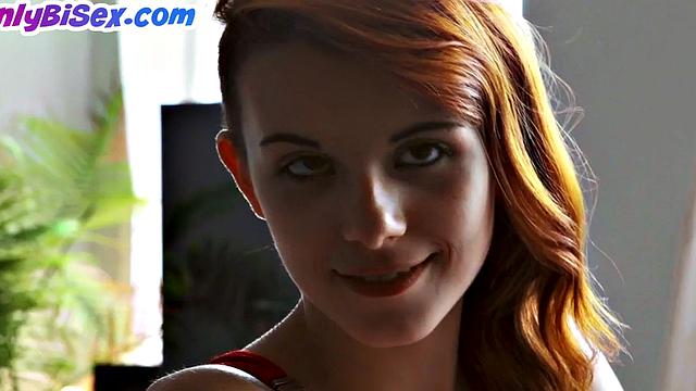 Amateur bisexual in 3some fuck