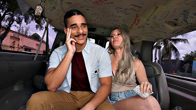 Straight amateur stud fucks tied-up guy in public outdoor van