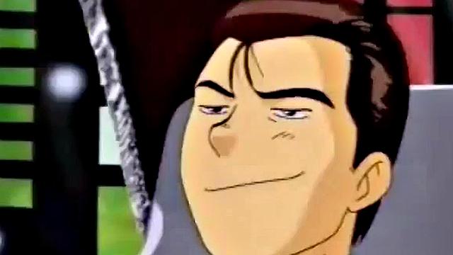 Japanese anime teen gets wet and messy