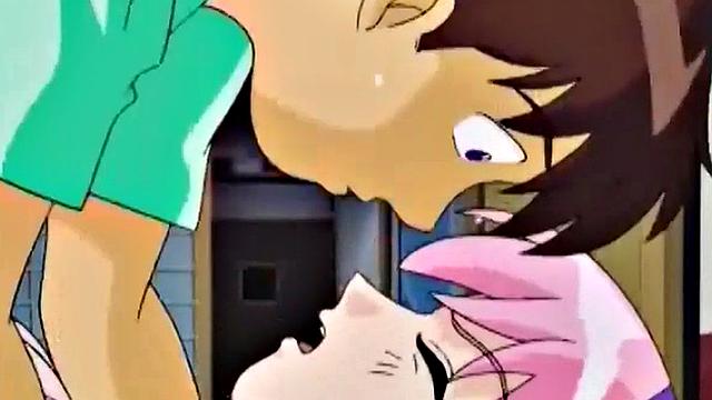 Japanese anime teen gets wet and messy