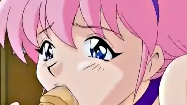 Japanese anime teen gets wet and messy