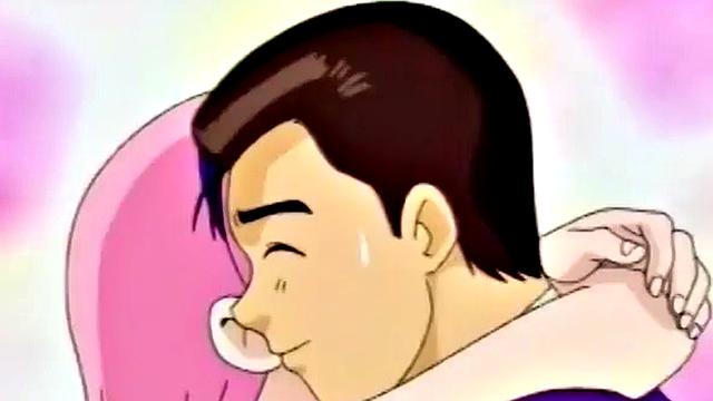 Japanese anime teen gets wet and messy