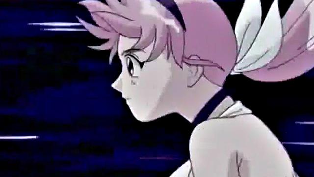 Japanese anime teen gets wet and messy