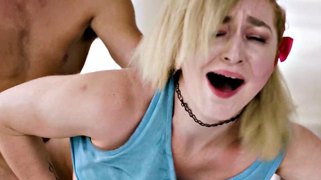 Creamy stepsis licked and fucked in the kitchen