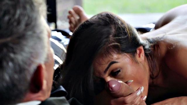 Asian anal slut gets fucked by servant in ass and mouth