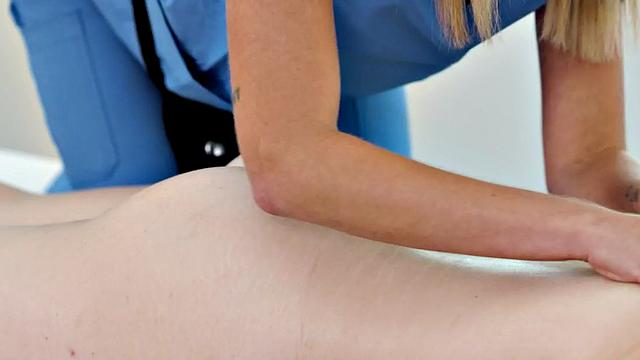 Massaging smalltitted 19yo scissors dyke pussy