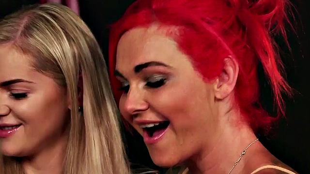 Британские домины раздевают парней и дрочат им до спермы на глазах у всех