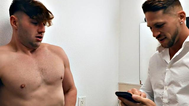 Office stud barebacked in ass and jizzed by colleague