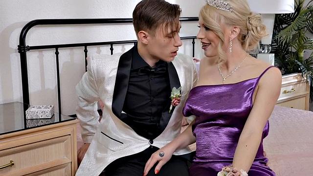 BF mercilessly pounds TSbabe's tight ass in the laundry room