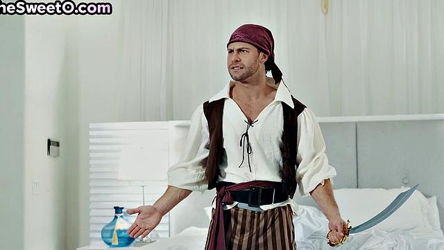 Sexy pirate girl drilled