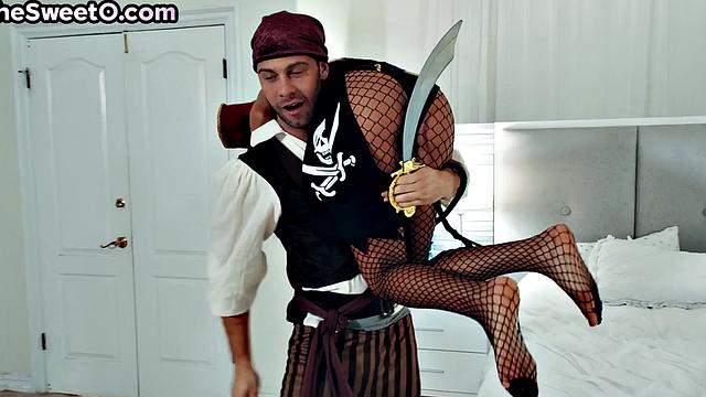 Sexy pirate girl drilled