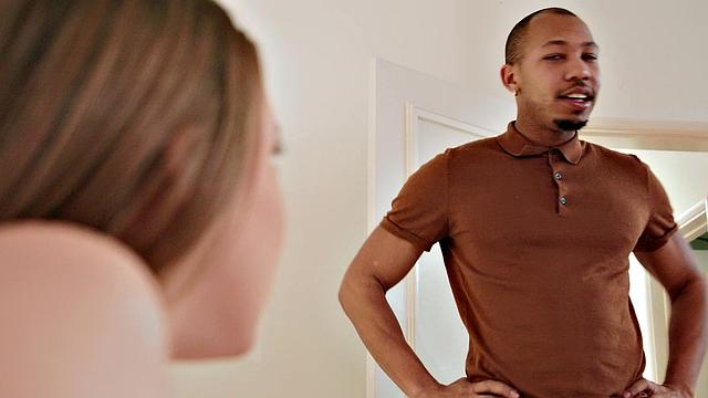 Interracial doggystyle action with a trimmed pussy pierced beauty and a big cock