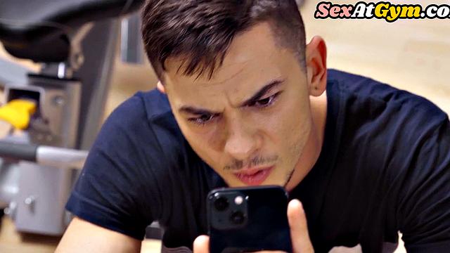 Big-titted babe doggystyled in gym by trainer after workout