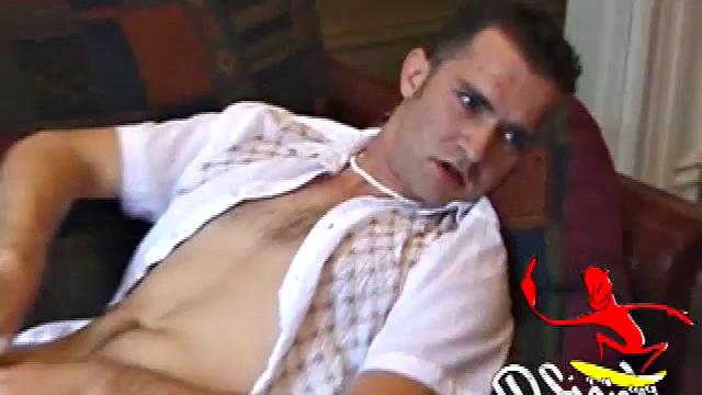 Chad Burton strokes his thick cock and can't hold back his intense orgasm