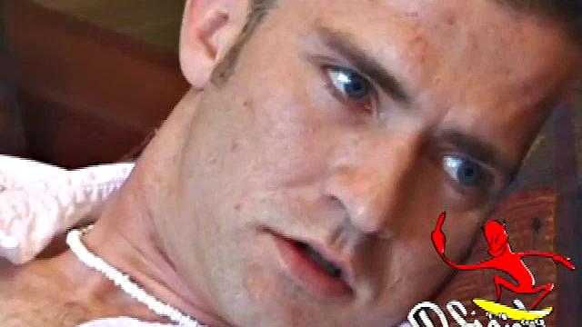 Chad Burton strokes his thick cock and can't hold back his intense orgasm