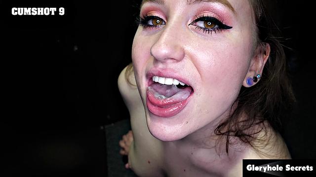 GloryholeSecrets - Petite Babe Gets Cum In Her Mouth At The Gloryhole