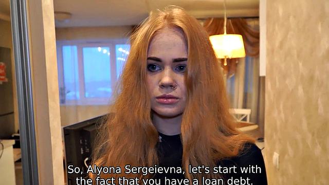 DEBT4k. Fuck is a hard fuck that awaits the curly Russian waitress