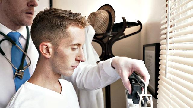 Petite twink asstoyed by doctor during examination