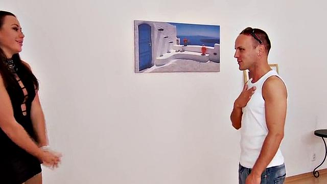 Mature femdom ladies assfucking sissy with dildo