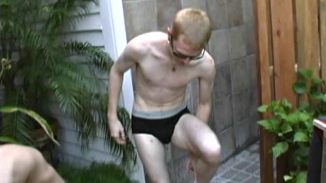 Put two horny boys in a private pool and someone is going to end up getting fucked. David and Daxter make full use of the grounds as they get naked and do their best to suck on each other's monster.