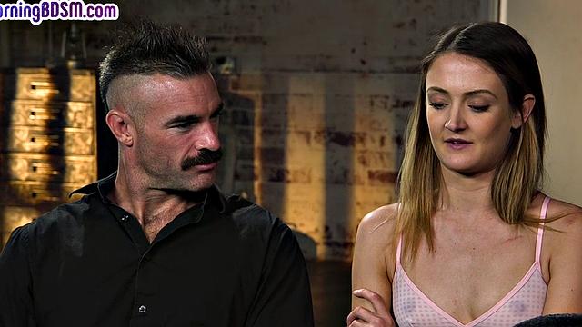 BDSM sub babe toyed and fucked by master after casting