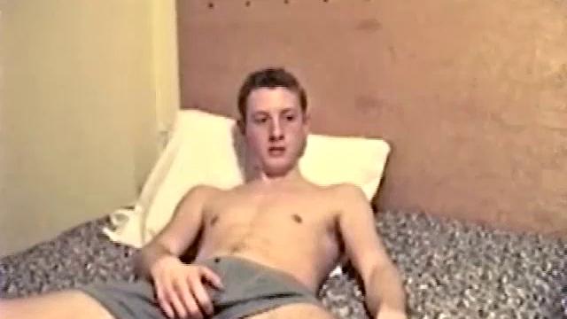 Straight Irish boy Corbin tugs down his boxers and lubes up his 8 inch dick. This guy's a leaker and after stroking it a bit he gives us excellent close-ups of his pre-cum production.