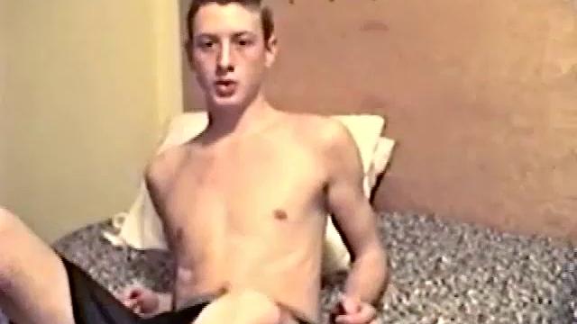 Straight Irish boy Corbin tugs down his boxers and lubes up his 8 inch dick. This guy's a leaker and after stroking it a bit he gives us excellent close-ups of his pre-cum production.