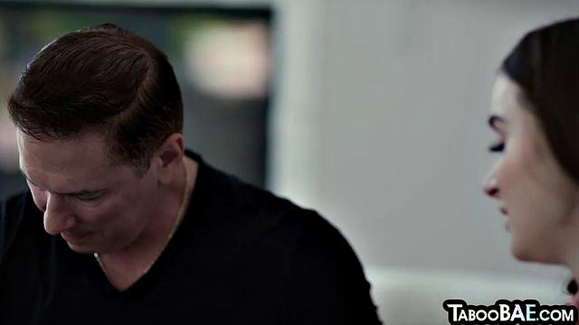 Cute babe gives blowjob