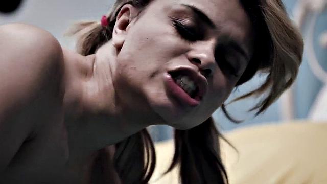 Deepthroating mediumtits babe doggystyle pussyfucked by BF