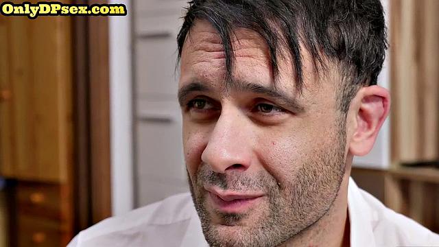 Big-titted classy MILF gets double-fucked