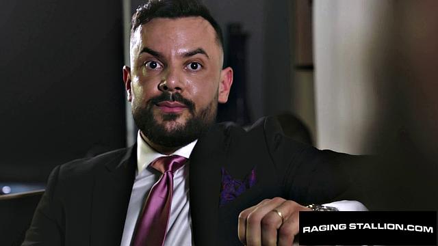 Sharp Dressed Bearded Hunk in Epic Group Fuck - RagingStallion