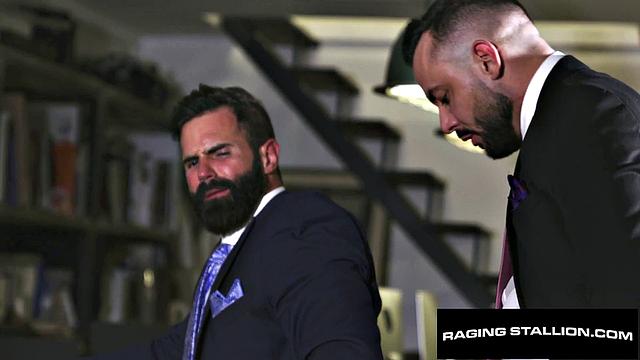 Sharp Dressed Bearded Hunk in Epic Group Fuck - RagingStallion