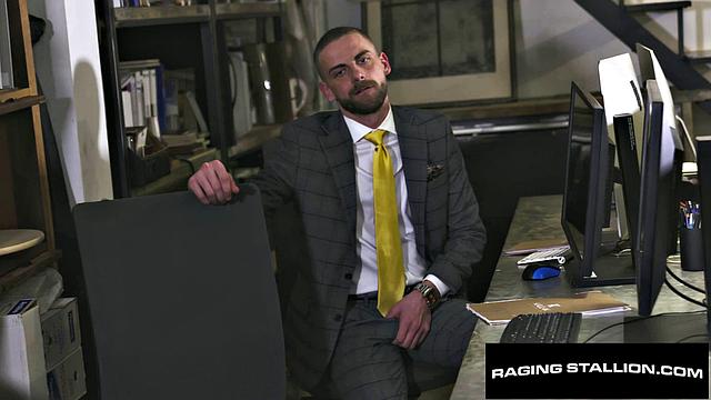 Sharp Dressed Bearded Hunk in Epic Group Fuck - RagingStallion